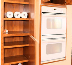 Built in over and storage area