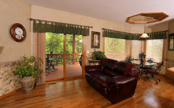 Main floor kitchen view out on the deck.